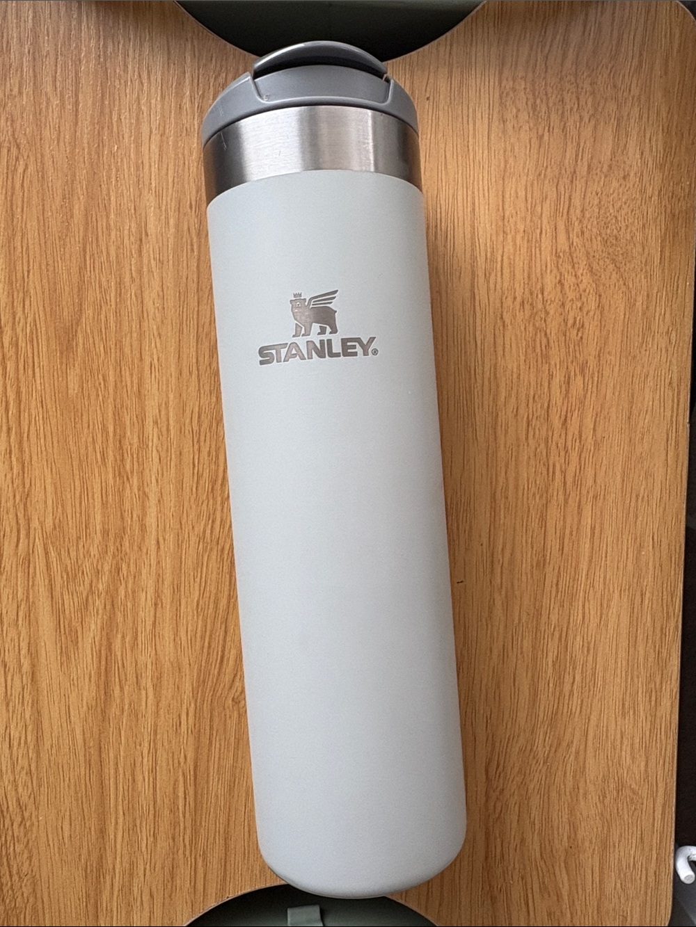 Stanley Metallic Light Gray Insulated Travel Bottle with Gray Lid 20oz